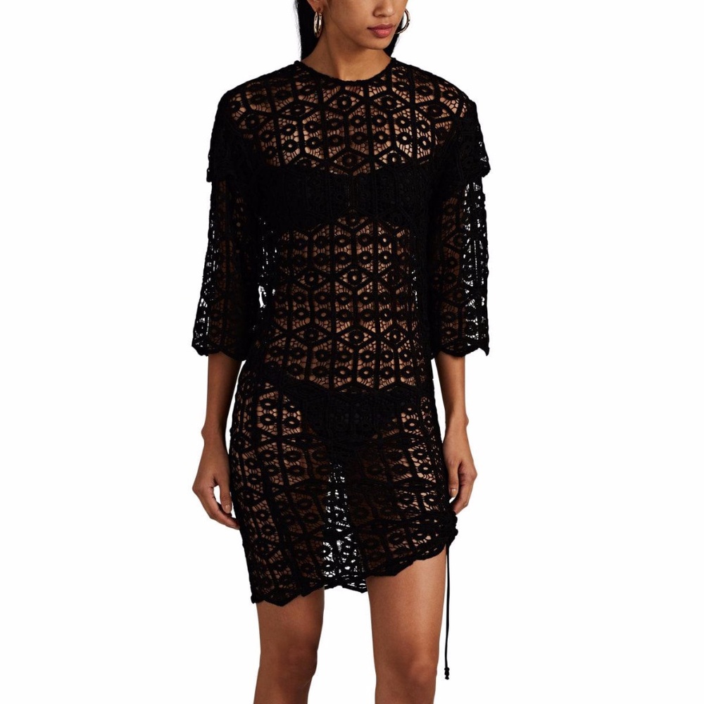 IRO Lisal Cotton Crochet Fitted Dress